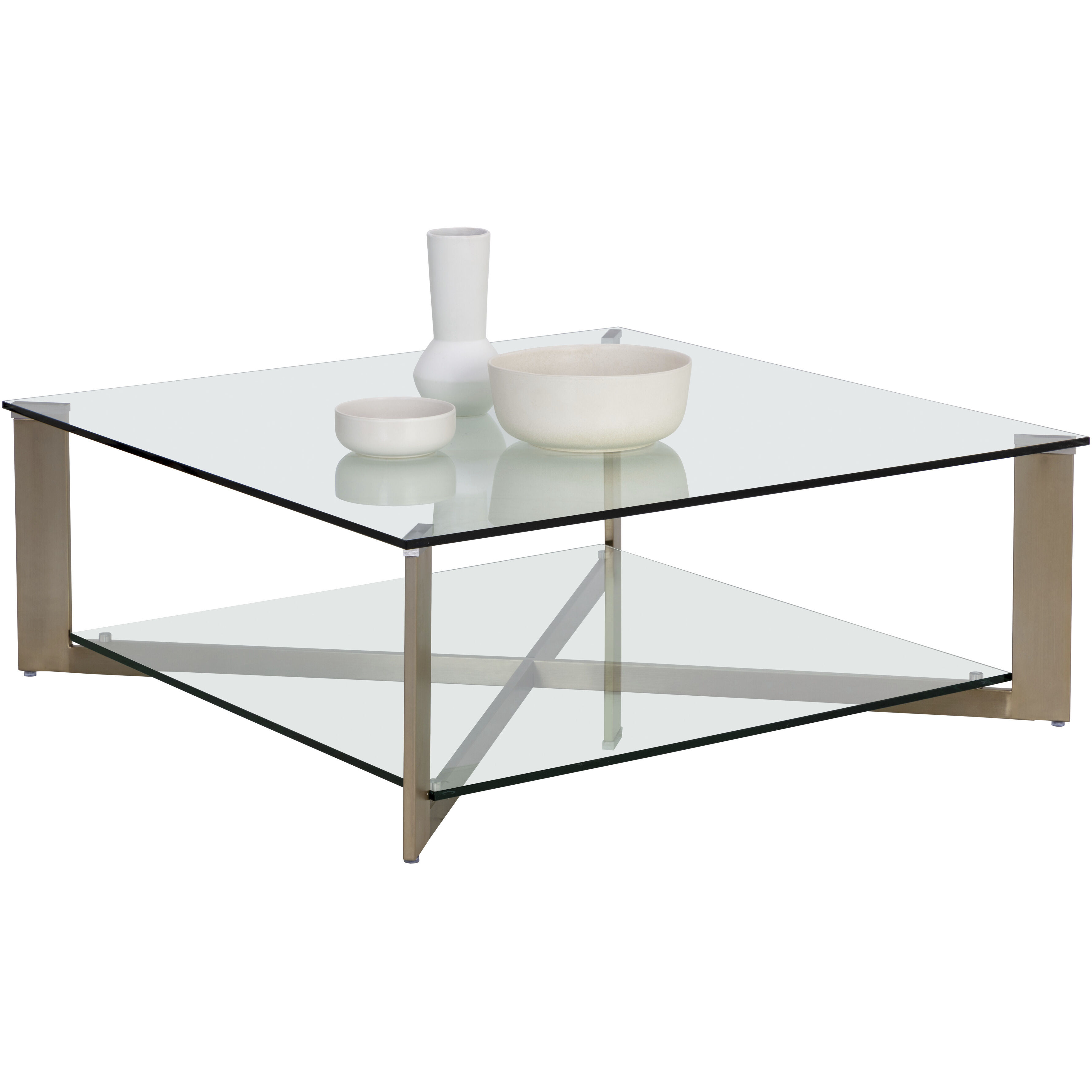 Xavier 43.25 X 43.25 inch Antique Brass Coffee Table